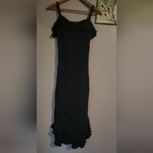 Elegant Black Maxi Dress 100% Silk